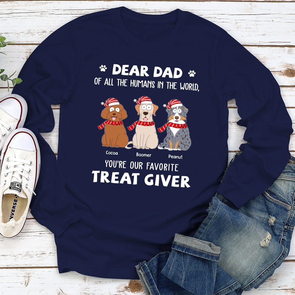 Customizable Favorite Treat Giver Long Sleeve T - shirt for Pet Lovers