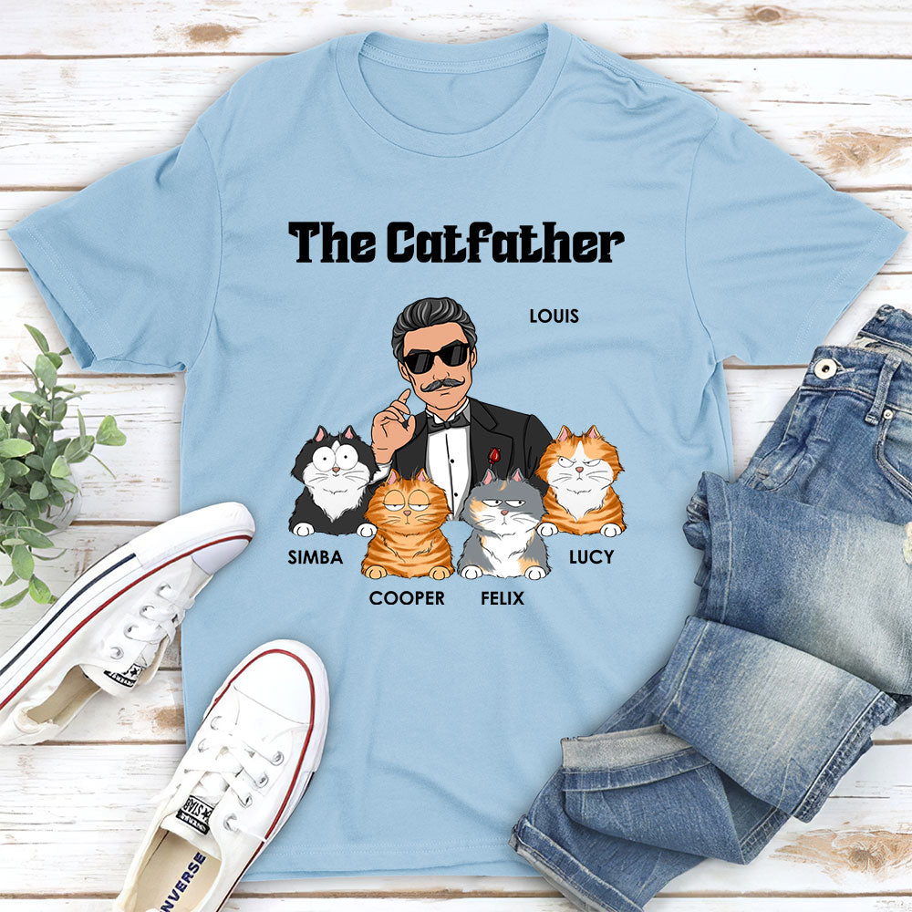 The Cool Catfather Personalized Unisex Custom T-shirt - Ideal Gift for Pet Lovers