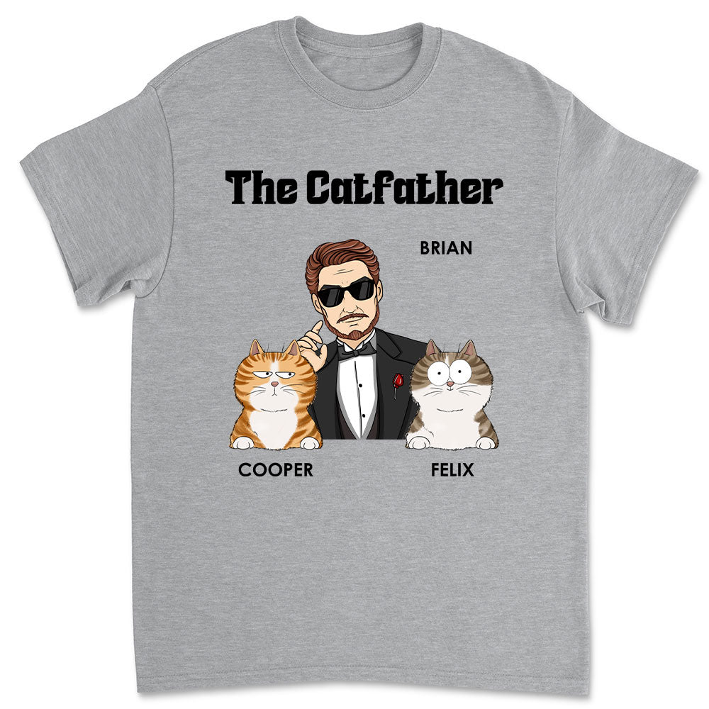 The Cool Catfather Personalized Unisex Custom T-shirt - Ideal Gift for Pet Lovers