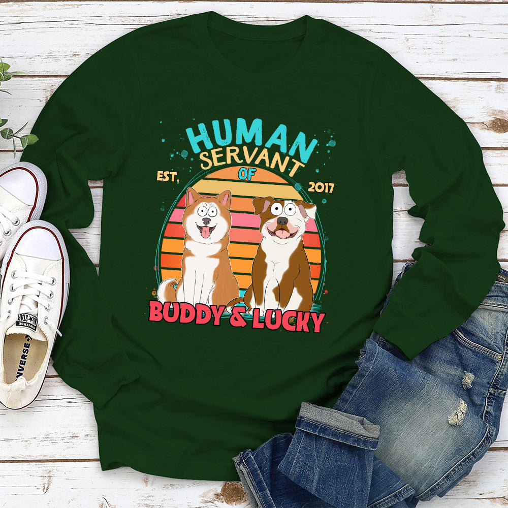 Funny Personalized Custom Long Sleeve Dog Servant T-shirt for Pet Lovers