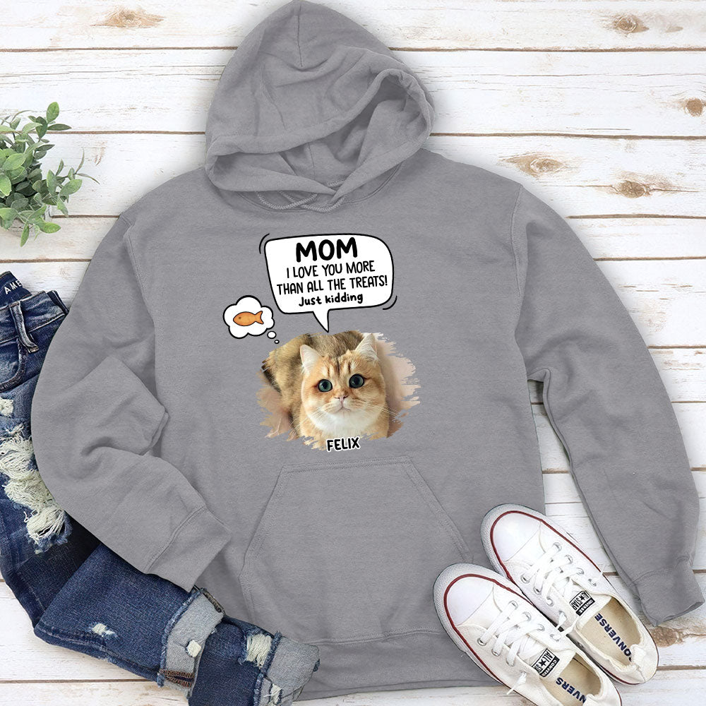 Personalized Cat 'Just Kidding' Custom Hoodie - Ideal Gift for Pet Lovers