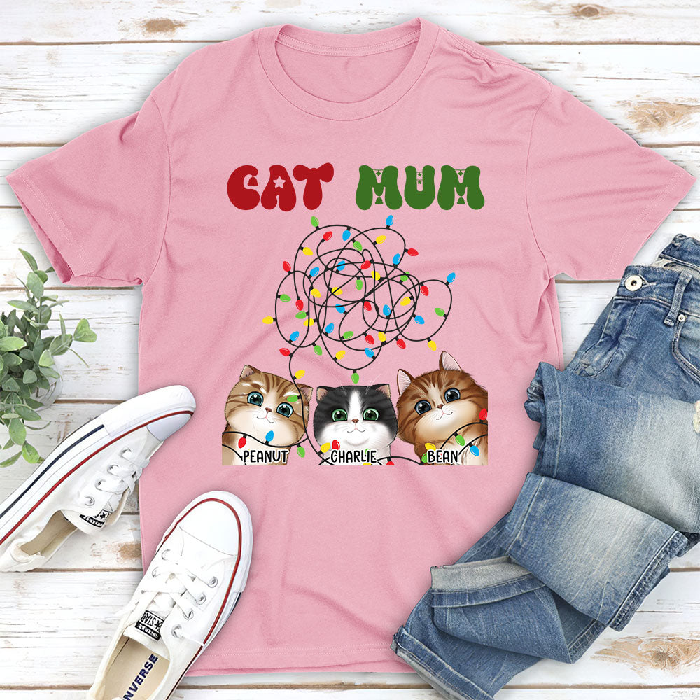 Personalized Christmas Light Unisex T-shirt - Ideal Gift for Pet Lovers
