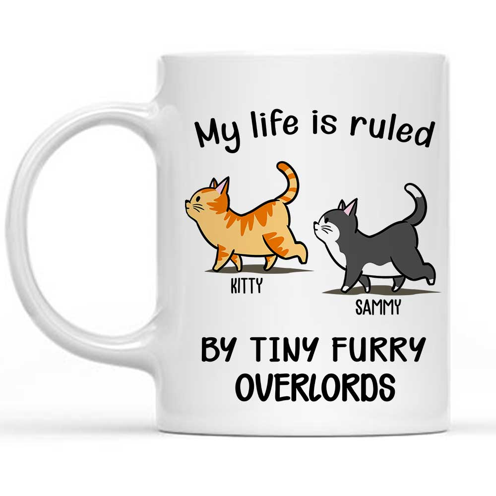Personalized Custom 'My Life Is Ruled By Cats' Coffee Mug - Ideal Gift for Pet Lovers
