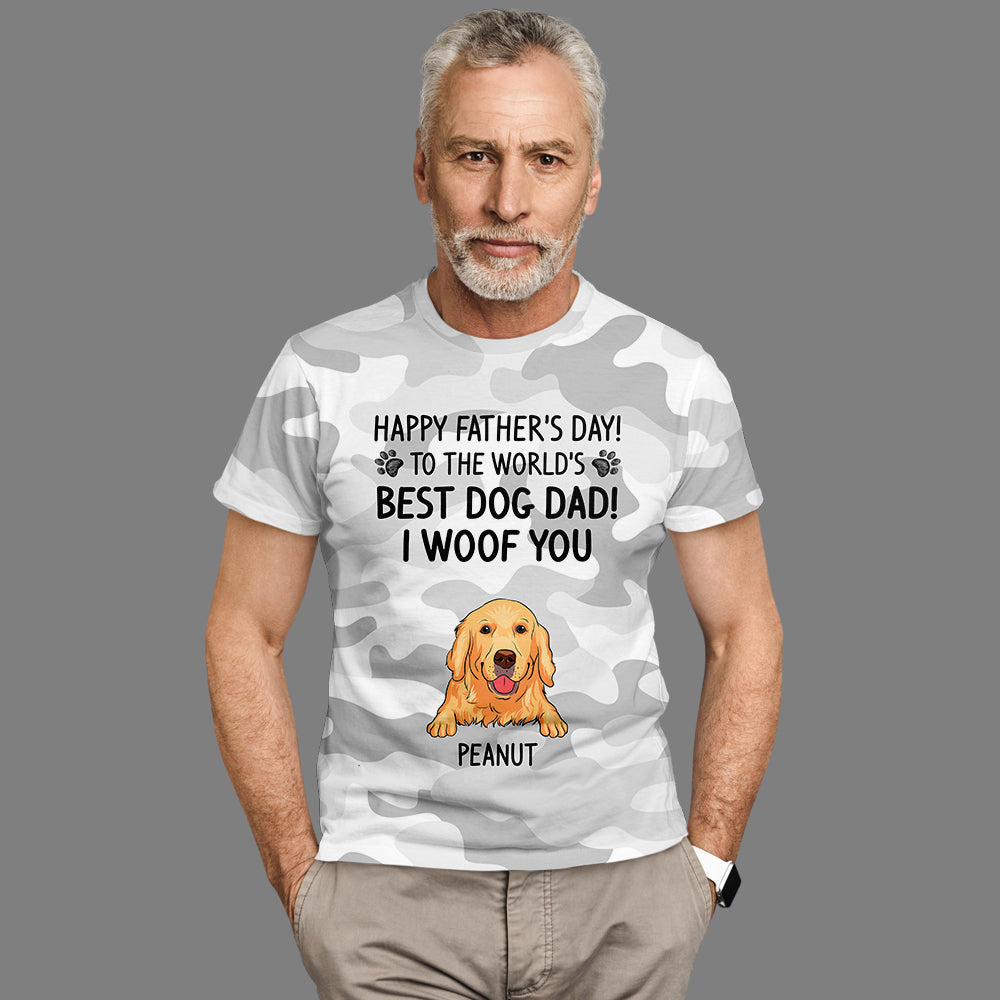World's Best Dog Dad Personalized All-over Print Comfortable T-shirt