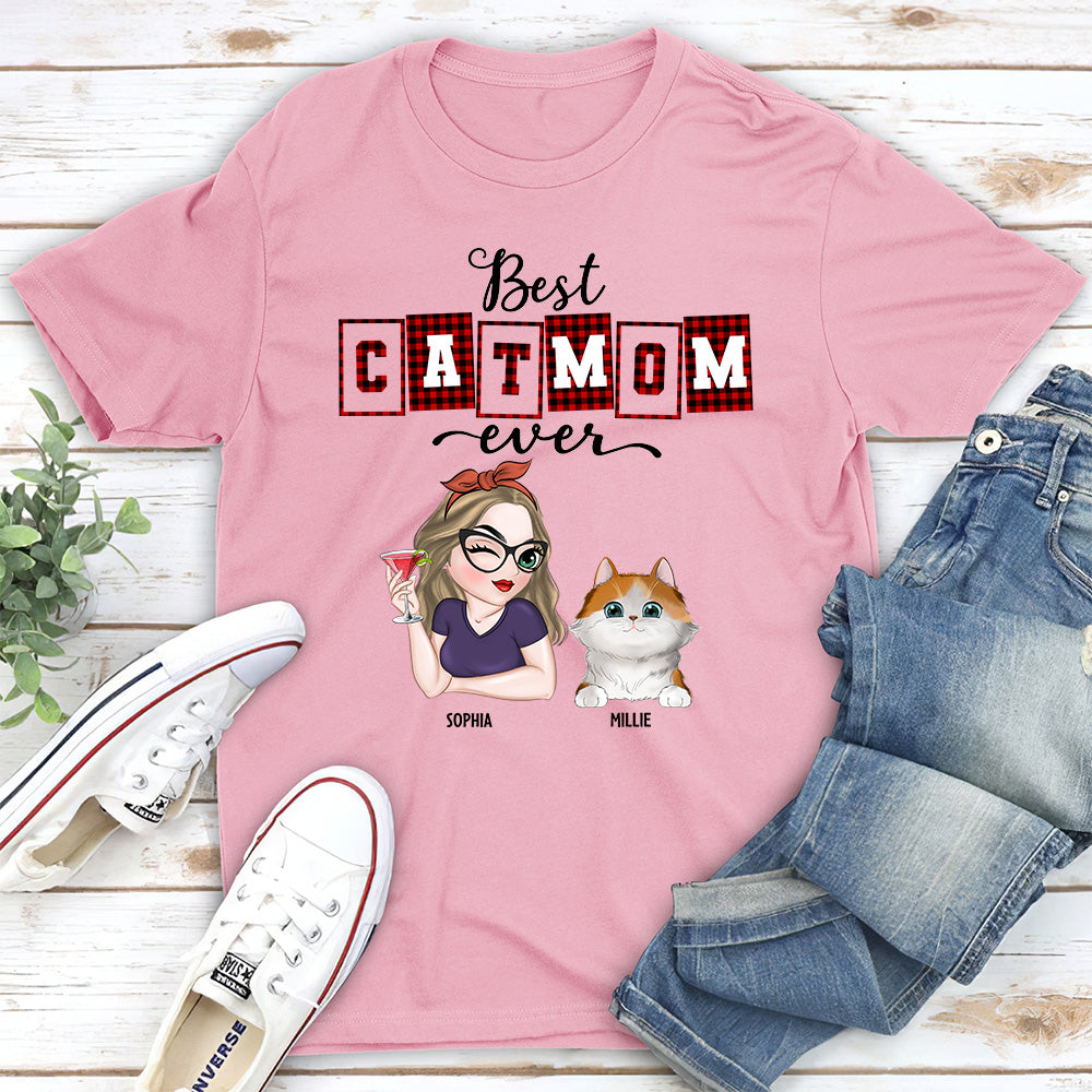 Top-Rated Personalized Unisex Cat Mom of the Year T-shirt