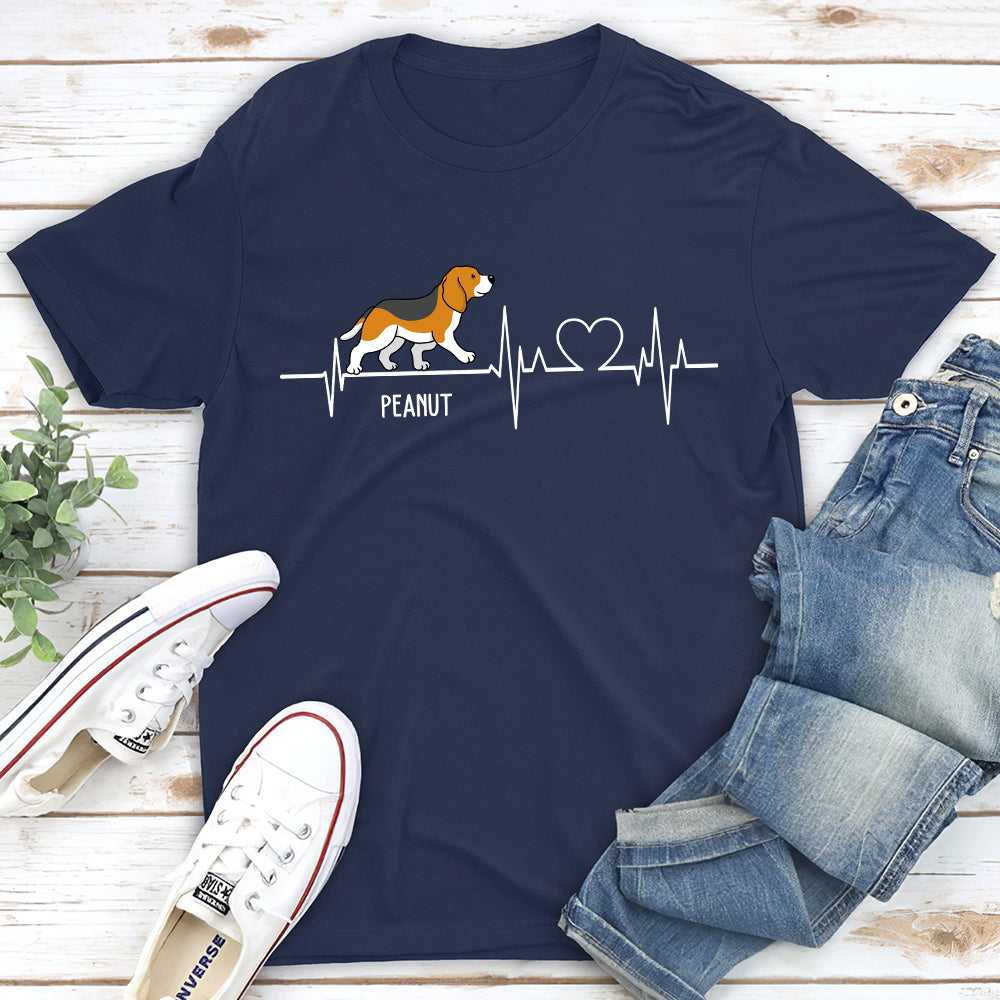 Personalized Dog Heartbeat Unisex T-shirt - Ideal Gift for Pet Lovers