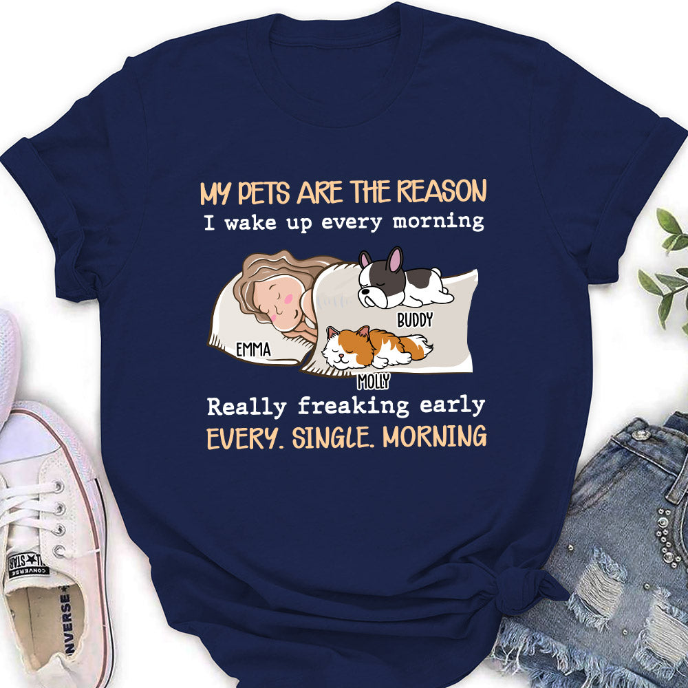 Personalized Custom Women's 'My Pet Is The Reason' T-shirt for Pet Lovers