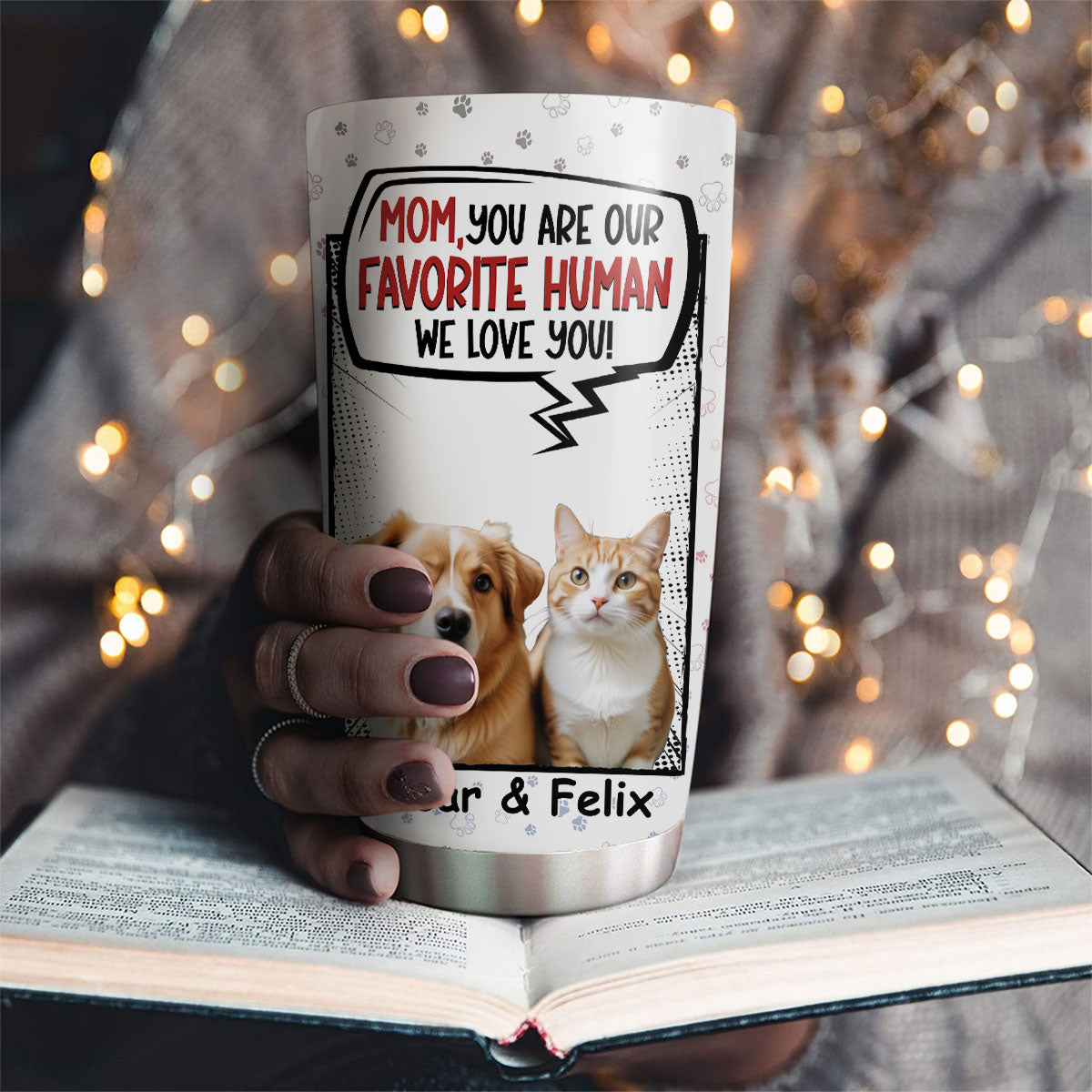 Customizable Favorite Pet Photo Tumbler - Personalized Stainless Steel Tumbler