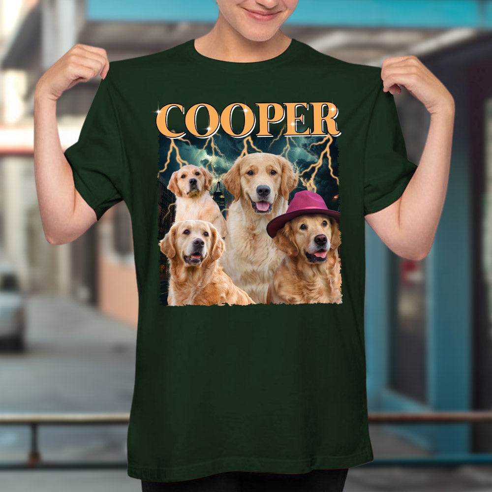 Custom Vintage Pet Face Personalized Unisex T-shirt - Version 10
