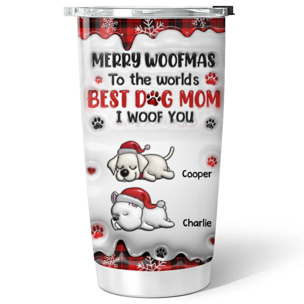 World's Best Dog Mom - Personalized 3D Inflated Effect Stainless Steel Tumbler