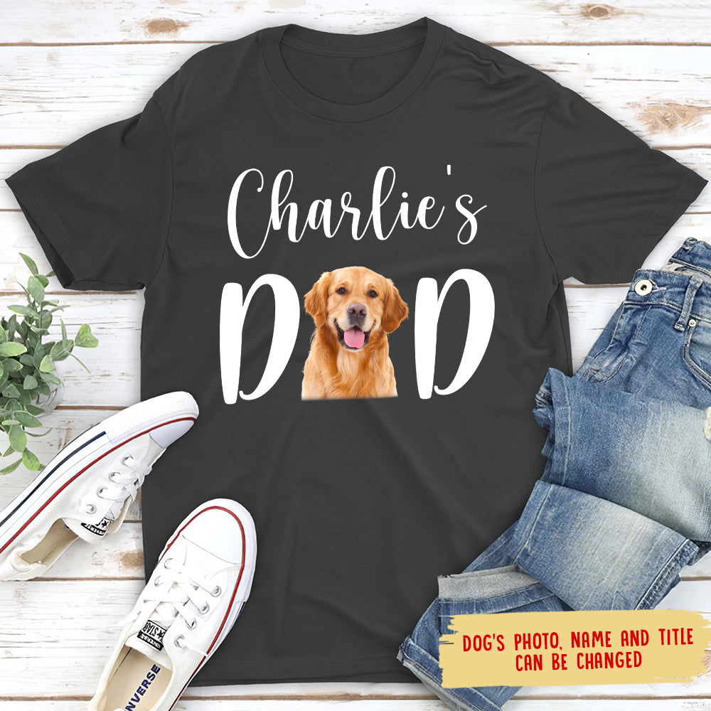 Personalized Custom Photo Unisex Dog Mom/Dad T-shirt - Ideal Gift for Pet Lovers