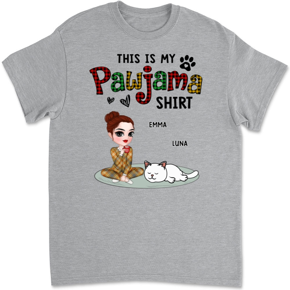 Personalized Pawjama Cat Unisex T-Shirt - Ideal Gift for Pet Lovers