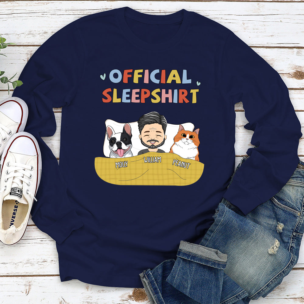Customizable Happy Sleepshirt - Personalized Long Sleeve T - shirt for Pet Lovers