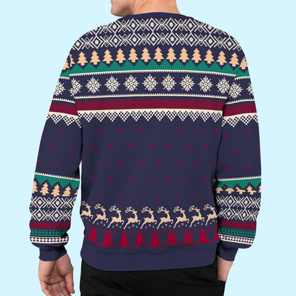 Personalized All-Over-Print Christmas Happy Sweatshirt for Pet Lovers