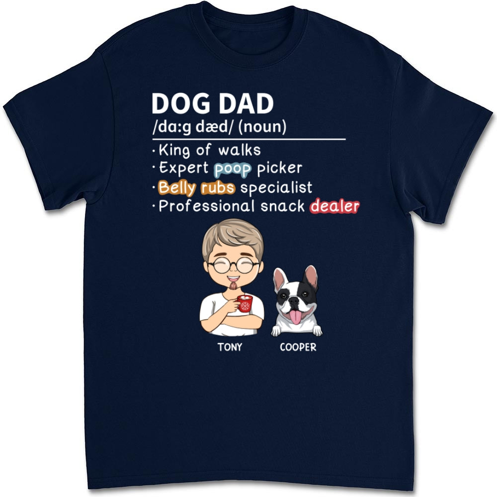 Personalized Custom Unisex Dog Dad and Mom Definition T-Shirt - Ideal Gift for Pet Lovers