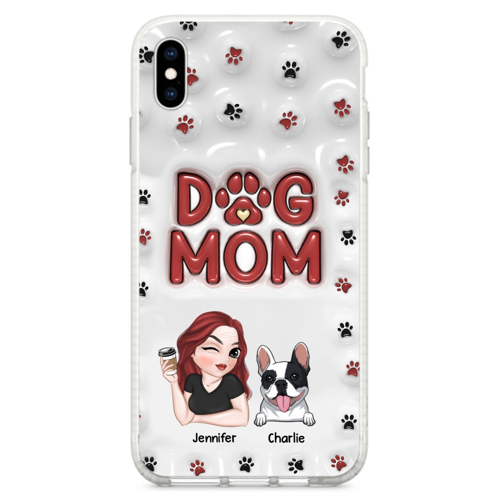 Adorable Dog Mom - Personalized 3D Inflated Effect Custom Phone Case