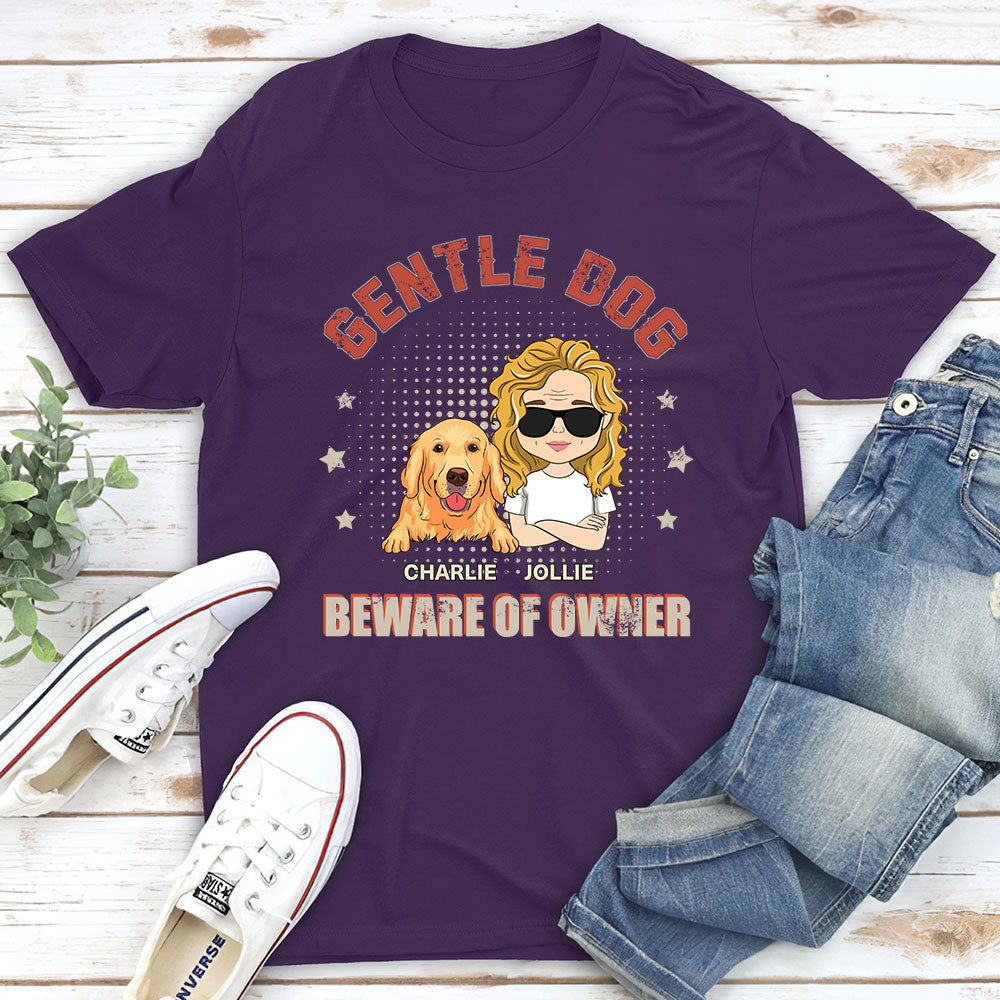Personalized Custom 'Beware Of Owner' Unisex T-shirt - Ideal Gift for Pet Lovers