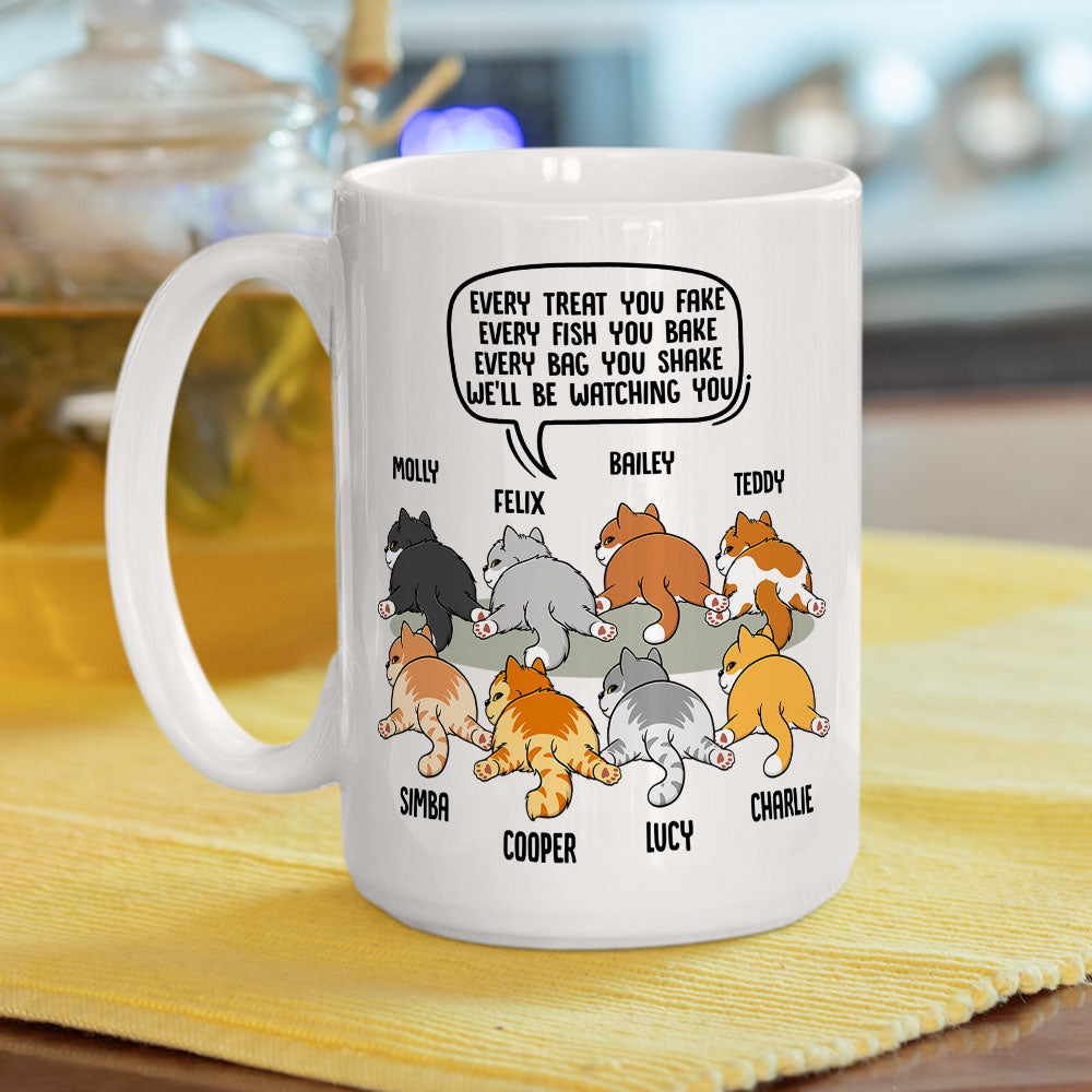 Personalized 'Watching You Cat Butt' Coffee Mug - Ideal Gift for Pet Lovers