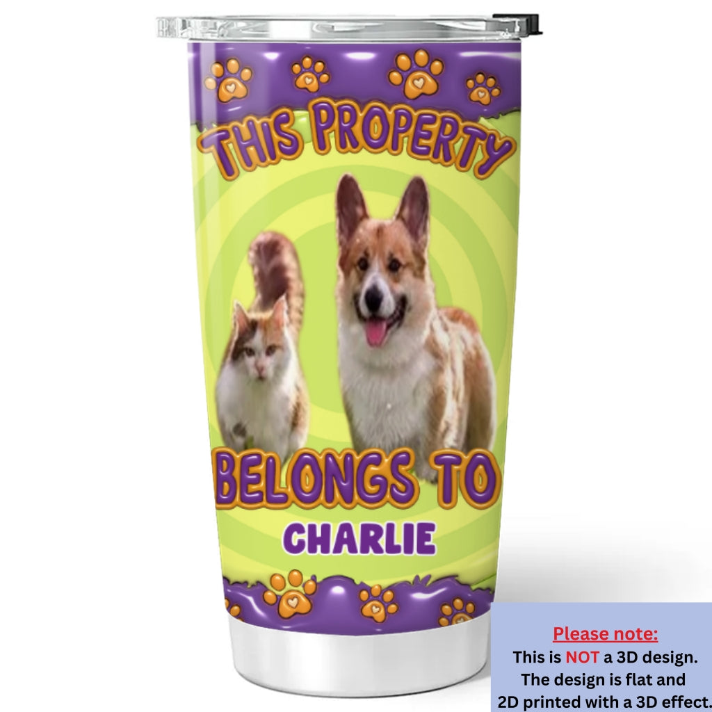 Personalized 3D Inflated Effect Tumbler with Dog Cartoon Photo - Ideal for All Occasions
