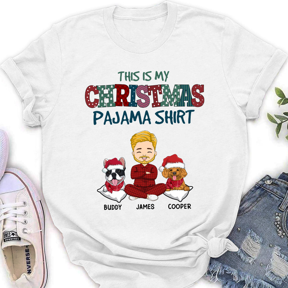 Personalized Christmas Dog Pajama Design Women's T-shirt - Ideal Gift for Pet Lovers