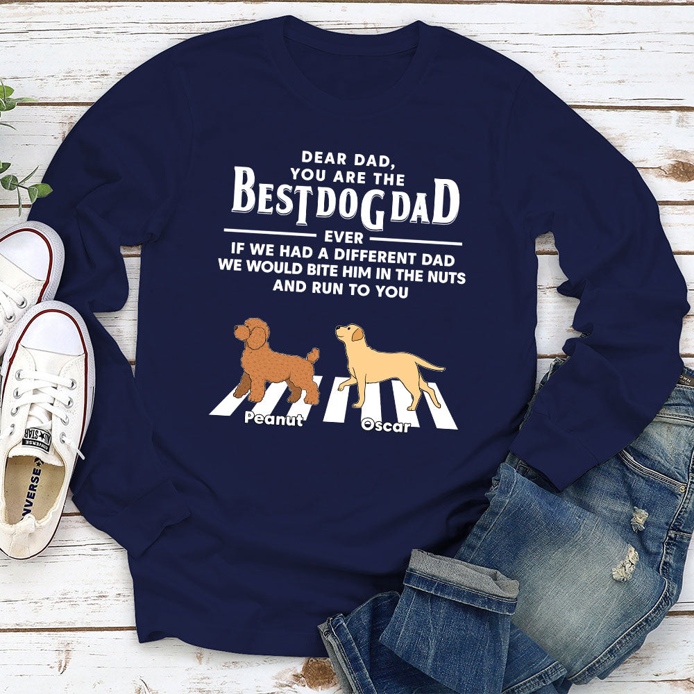 Personalized Custom Long Sleeve T-shirt: Dogs Run To You (Up to 4 Dogs) - Ideal for Pet Lovers