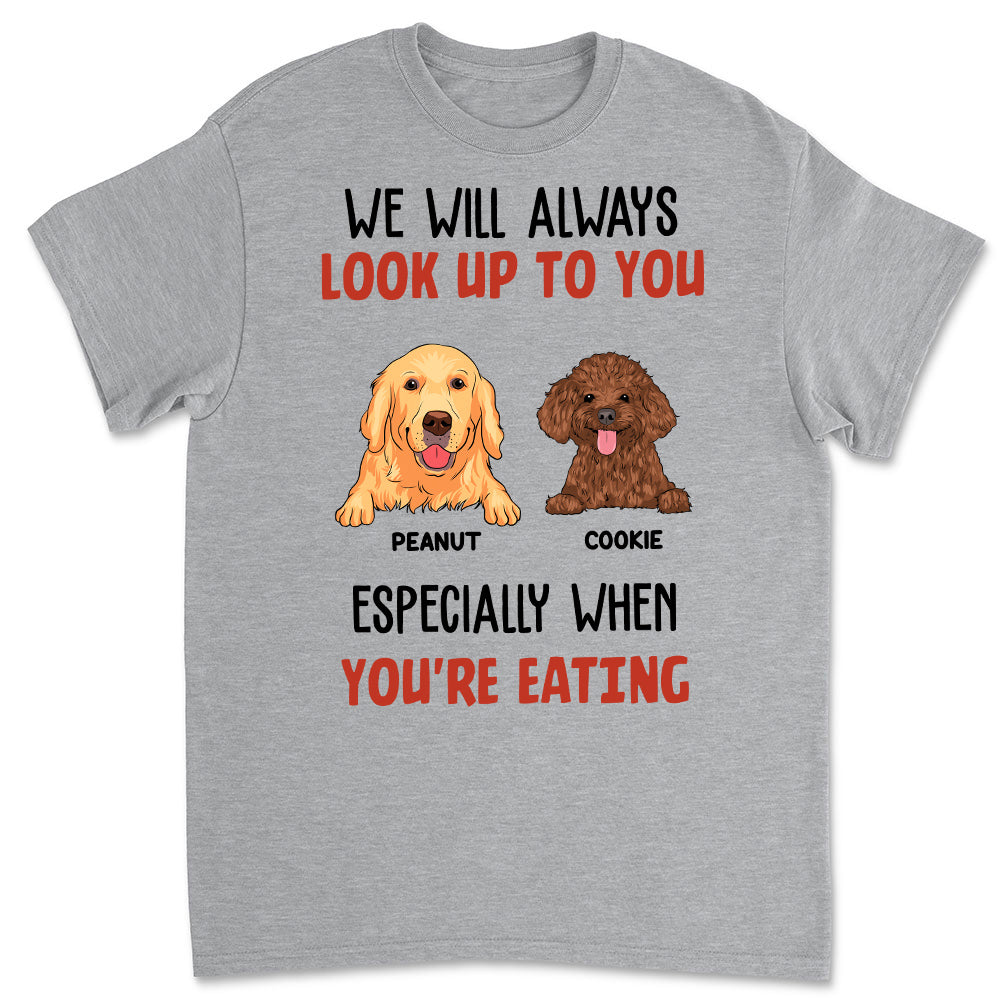 Personalized Custom Unisex 'Mom Dad Look Up To You' T-shirt for Pet Lovers