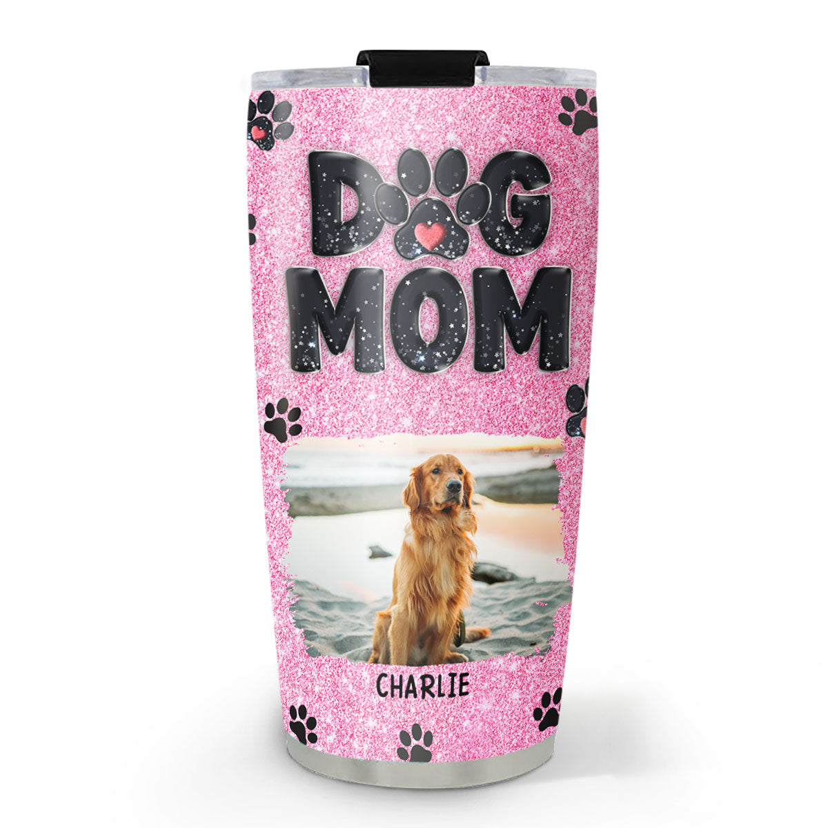 Customizable Lovely Dog Mom Blink Photo Tumbler - Perfect Personalized Drinkware
