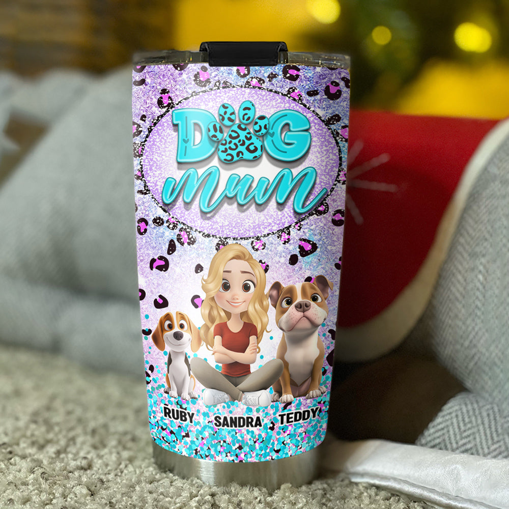 Personalized Dog Mom Paw Leopard Custom Tumbler - Ideal for All Occasions