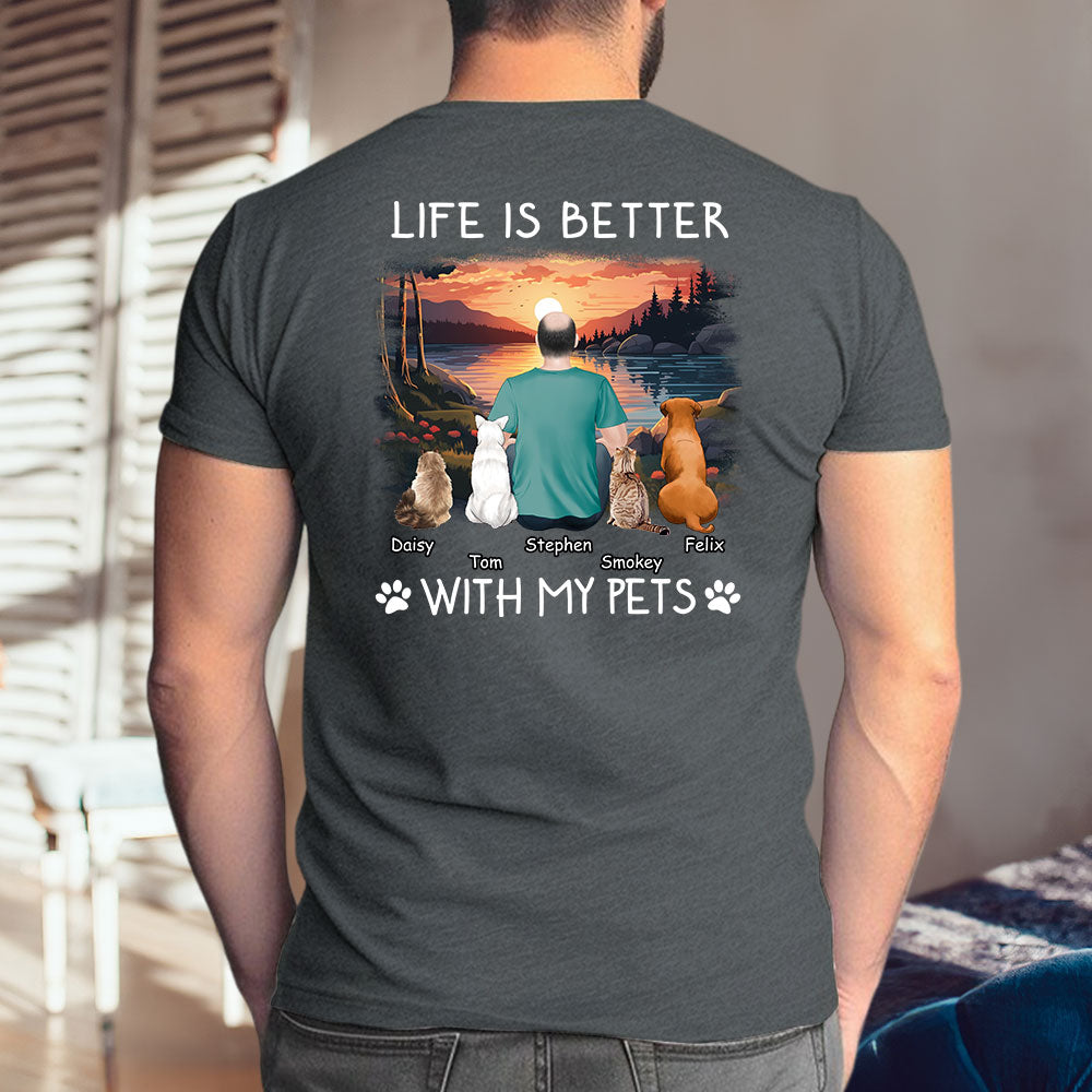 Better With Pets - Customizable Unisex Personalized T-shirt for Pet Lovers