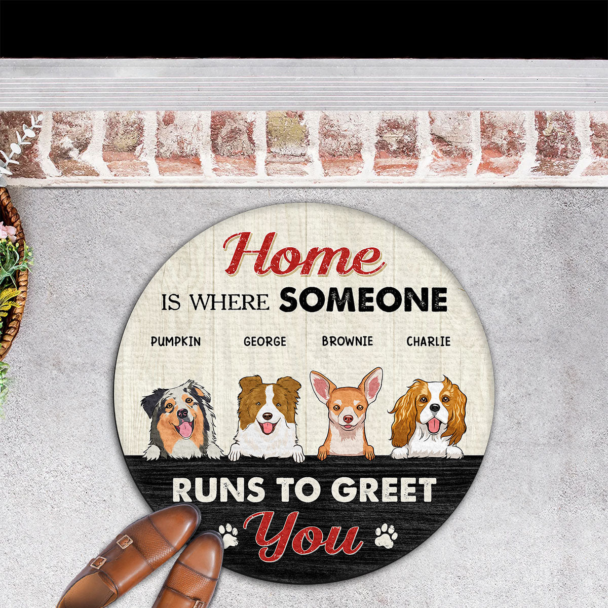Personalized Pet Doormat - Runs To Greet Your Guests