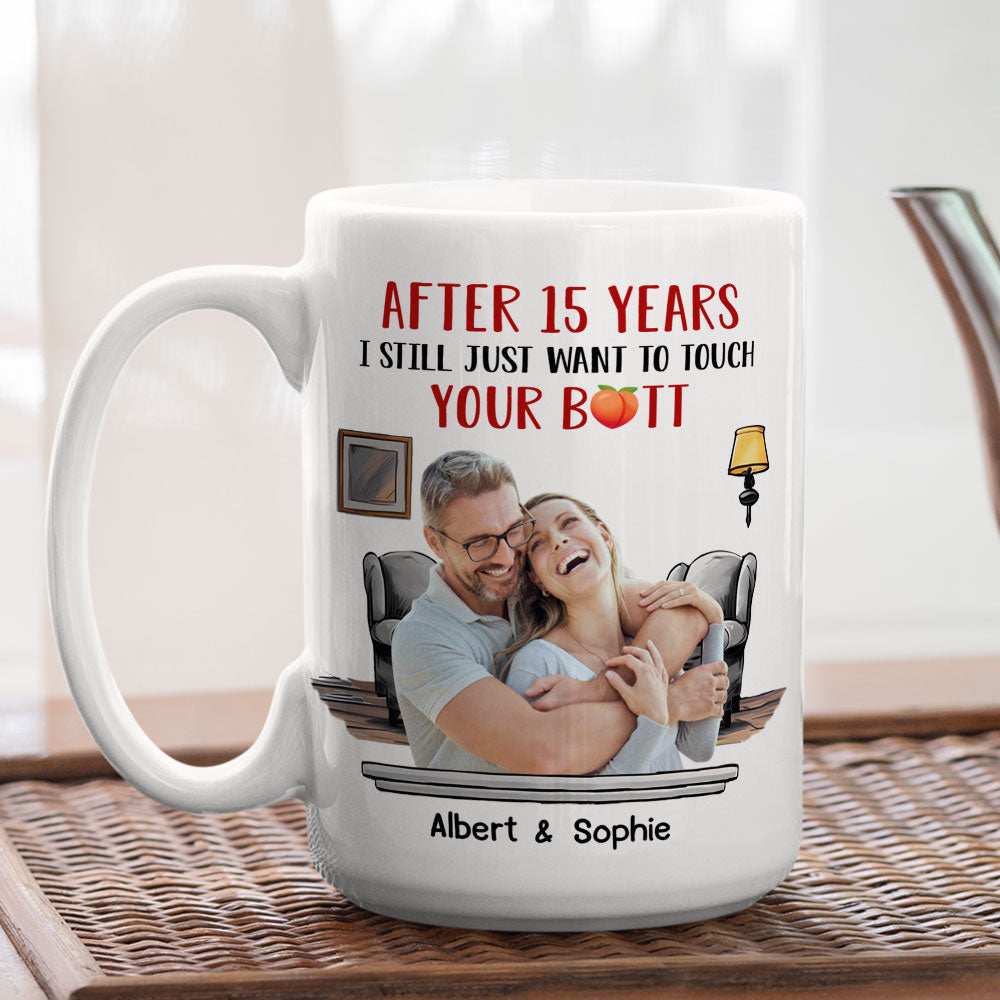 Personalized Custom 'Touch Your Butt' Coffee Mug - Ideal Gift for Couples