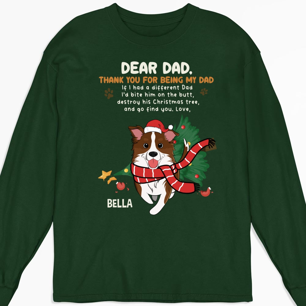 Personalized Custom Long Sleeve Thank You T-shirt for Dad and Mom