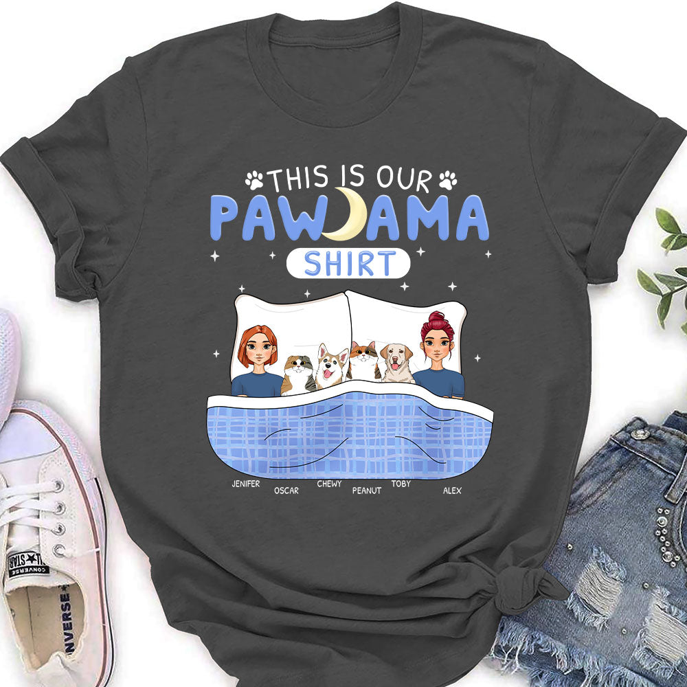 Personalized Pawjama Couple Women's T-shirt - Ideal Gift for Pet Lovers