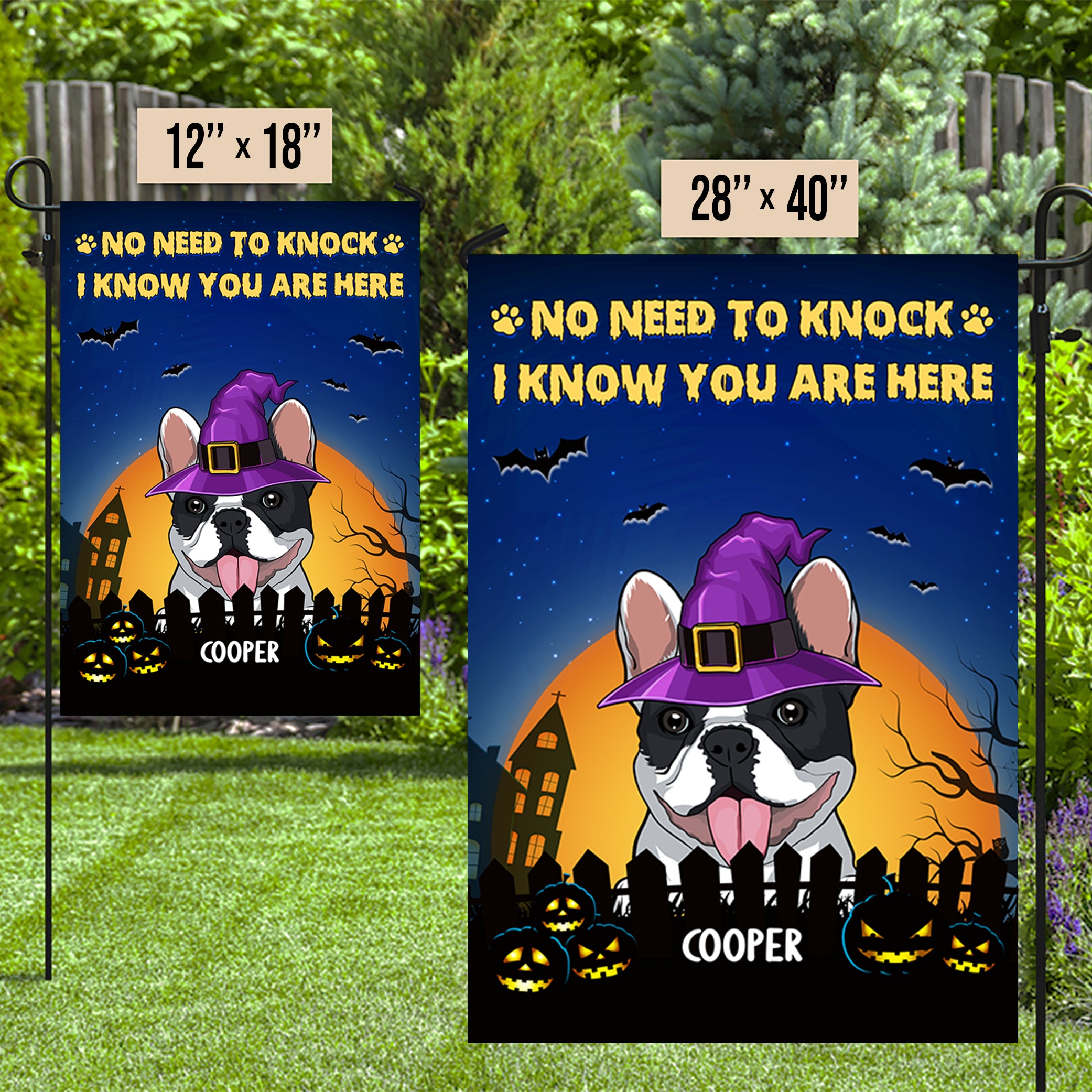 Customizable Dog Witch Personalized Garden Flag for Pet Lovers