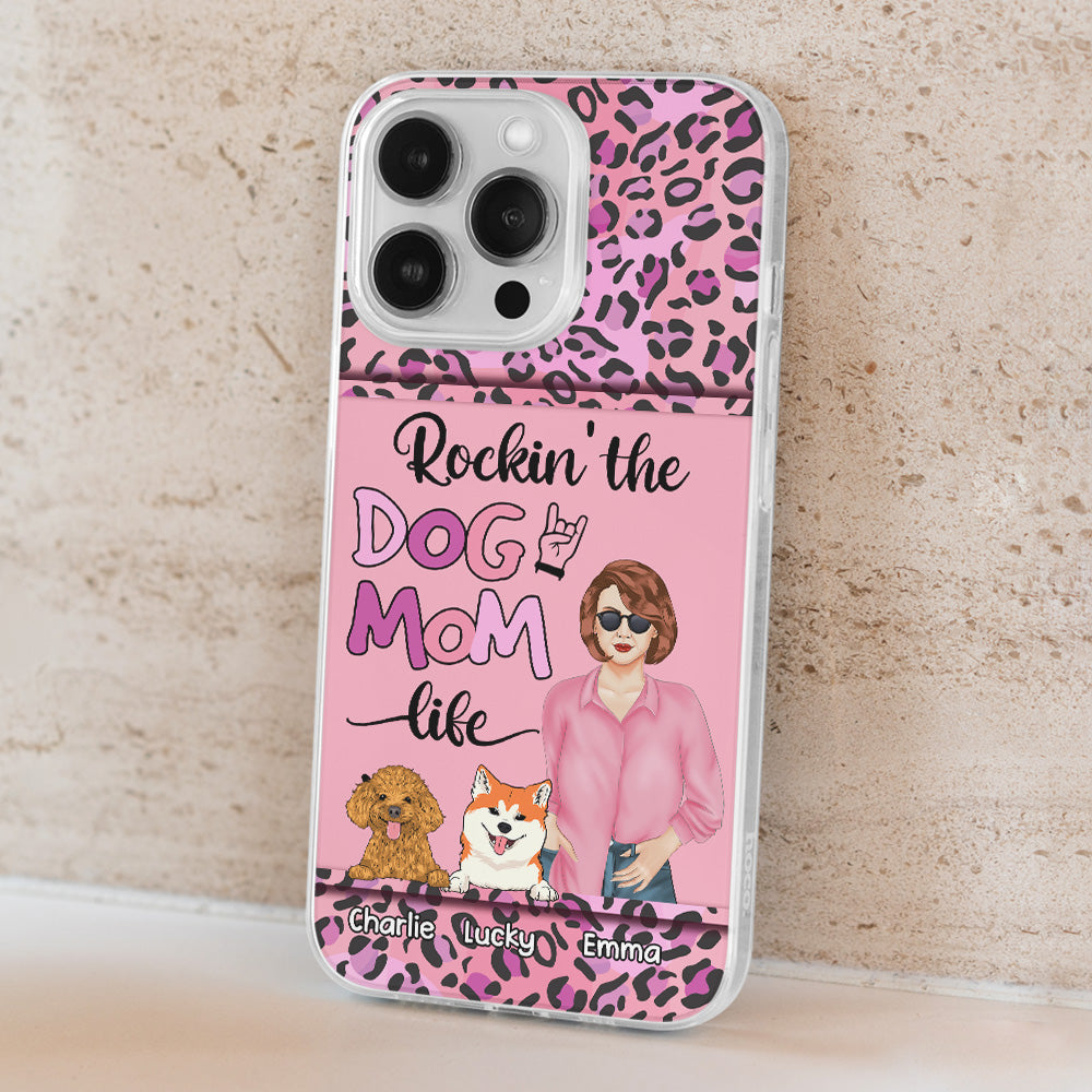 Personalized Dog Mom Leopard Custom Phone Case - Ideal for Pet Lovers