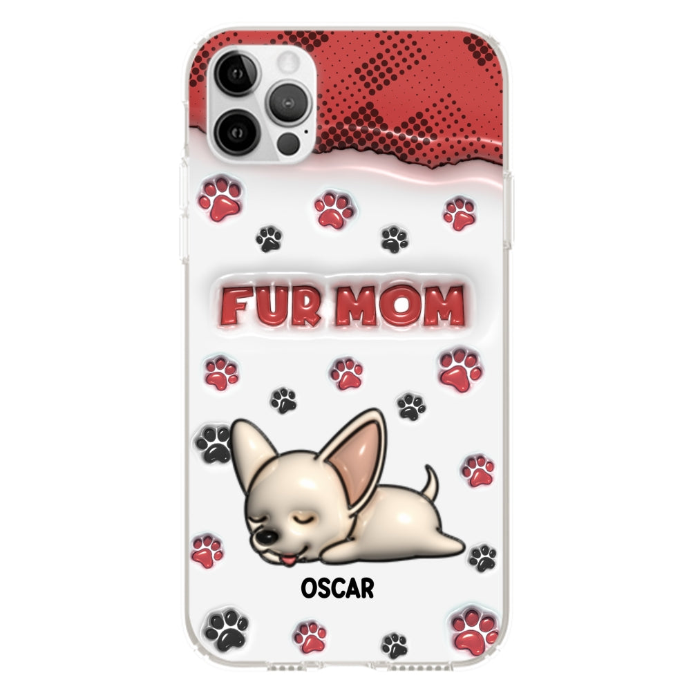 Personalized 3D Inflated Effect Fur Mom Custom Phone Case
