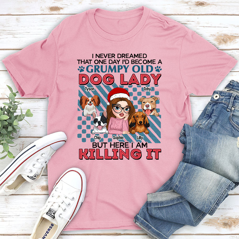 Personalized Unisex Grumpy Old Dog Lady T-shirt - Ideal Gift for Pet Lovers