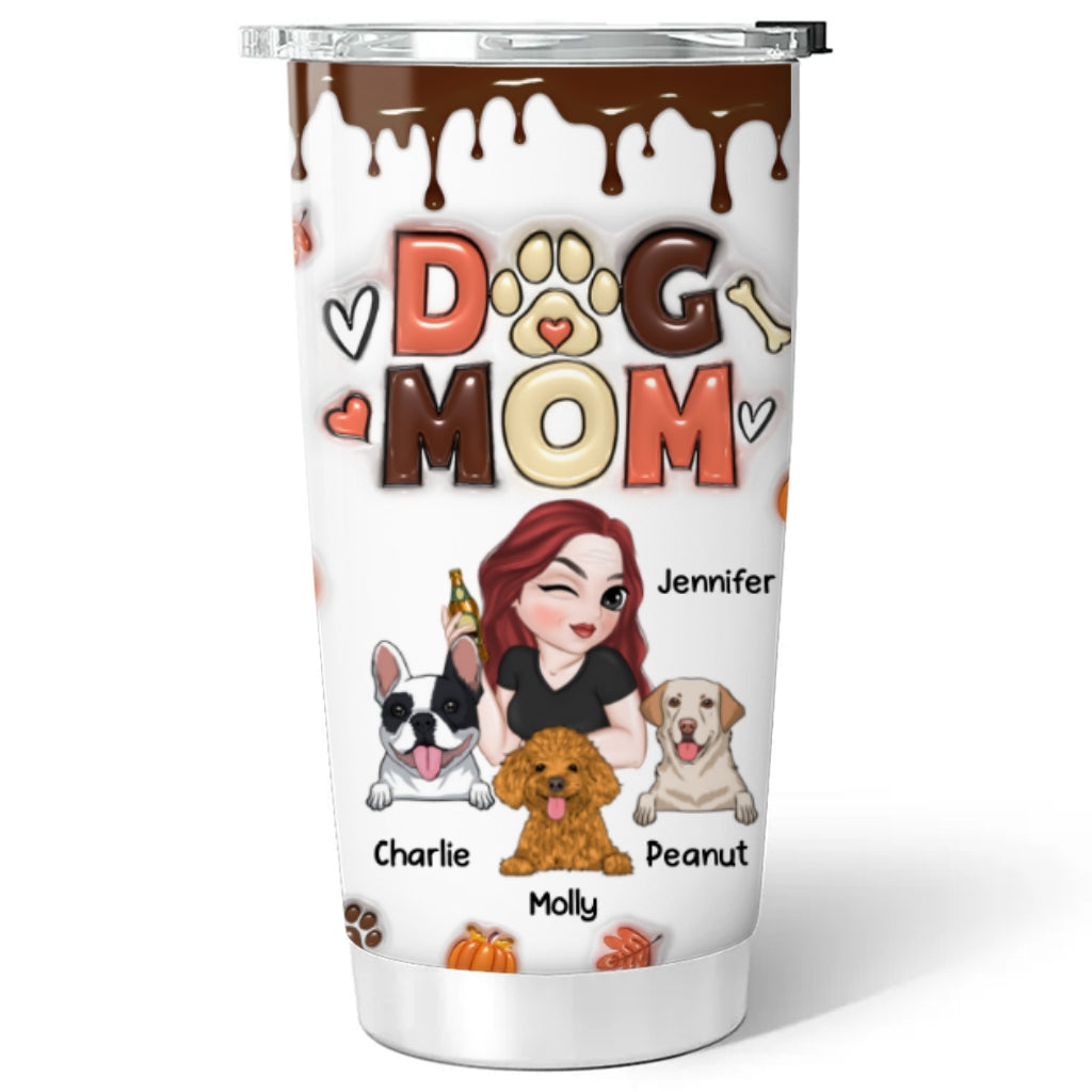 Personalized Custom 3D Inflated Effect Fall Tumbler for Dog Moms