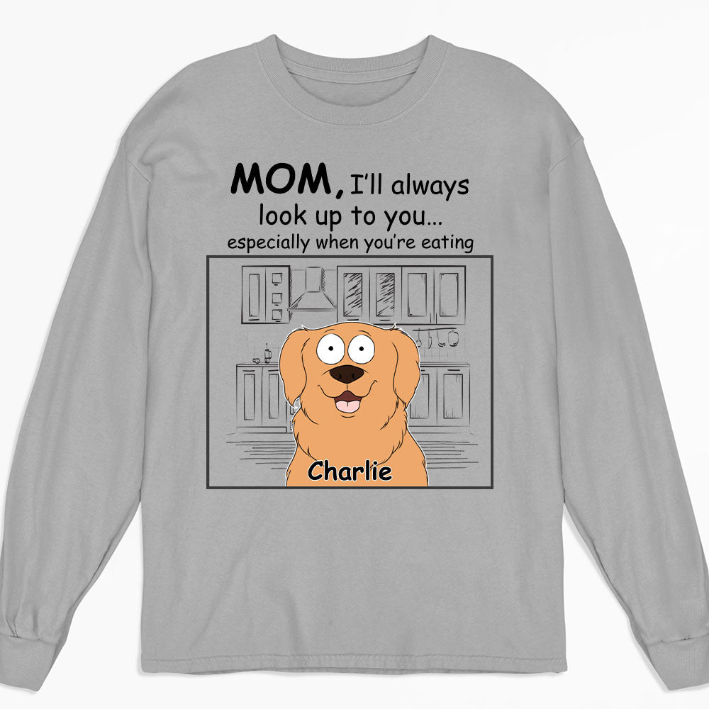 Always Look Up - Customizable Personalized Long Sleeve T - shirt for Pet Lovers