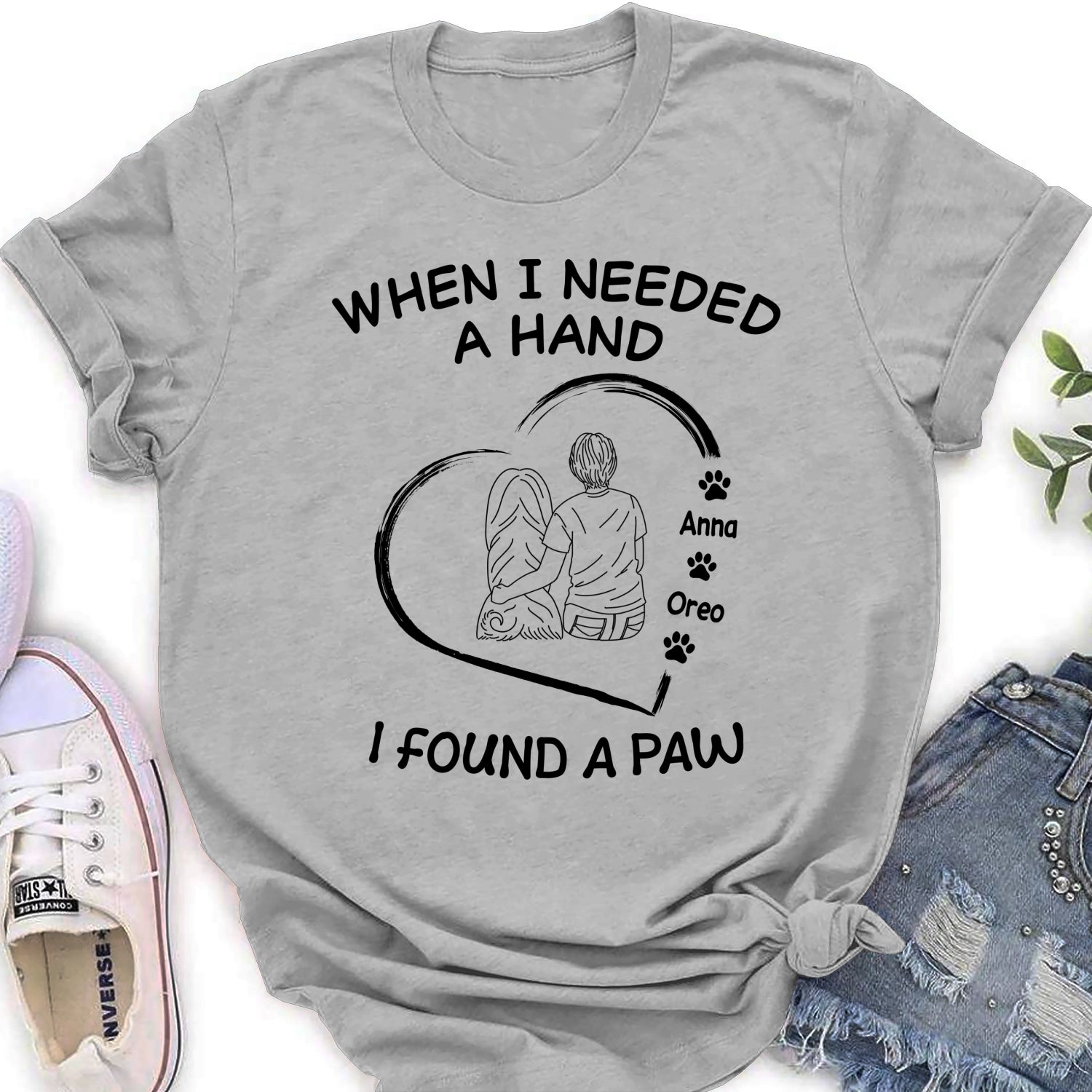 I Found A Paw - Customizable Personalized Women's Pet Lover T-shirt