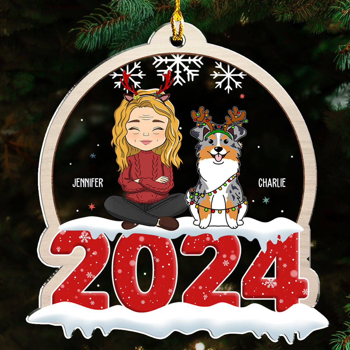Customizable Pet Crystal Snow Globe Acrylic Ornament for Christmas