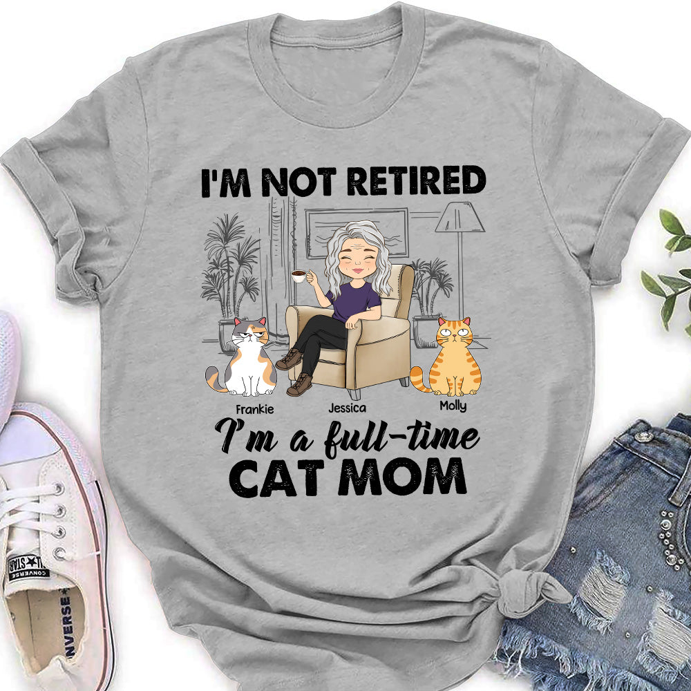 Customizable Full - time Cat Mom Women's T - Shirt: Ideal Gift for Pet Lovers