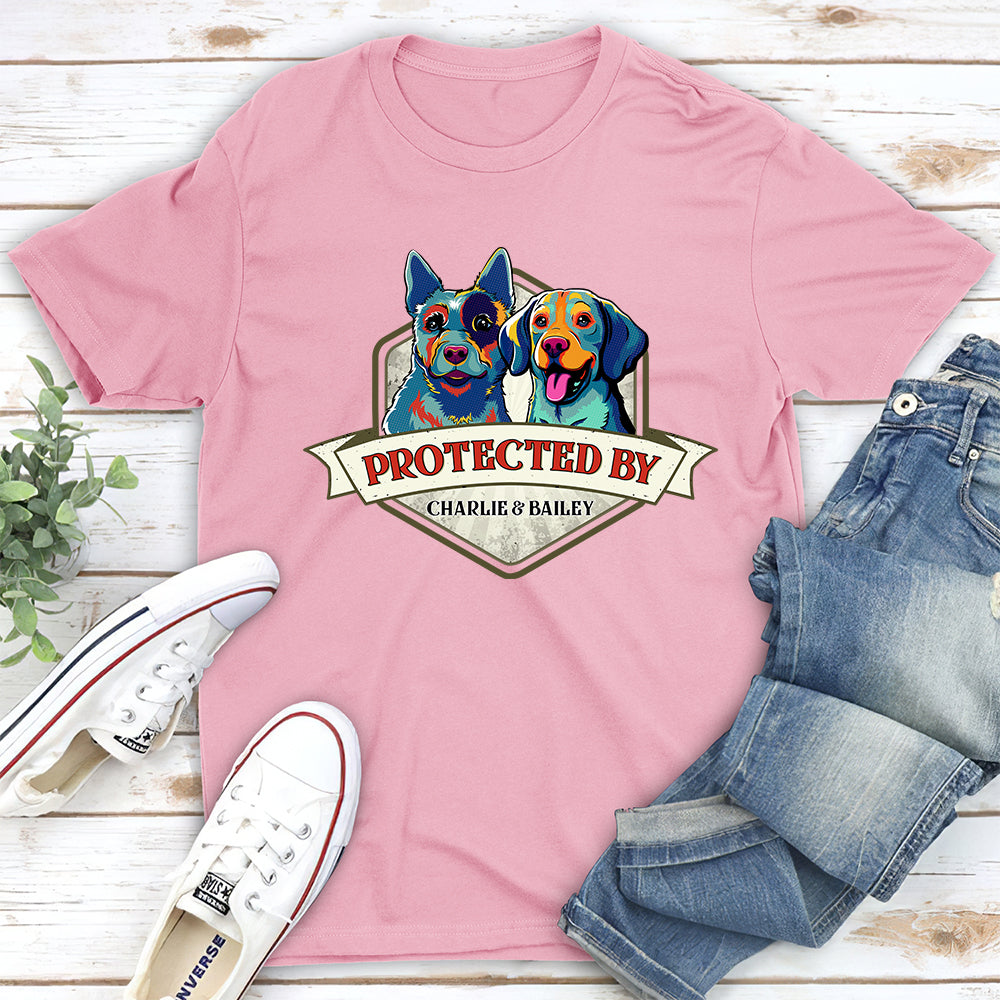 Exclusive Personalized Unisex 'Protected By Dogs' T-Shirt - Ideal Gift for Pet Lovers