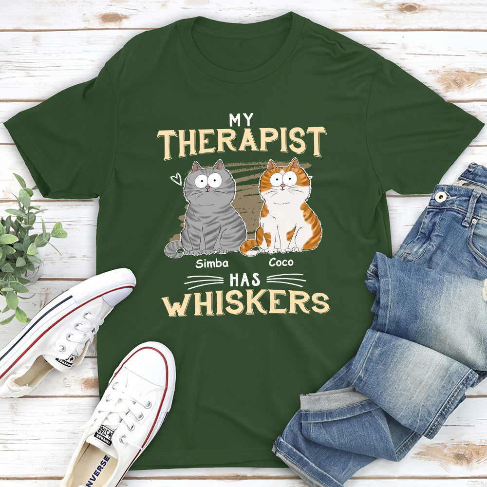 My Therapist Has Whiskers - Customizable Unisex Personalized T - shirt for Pet Lovers
