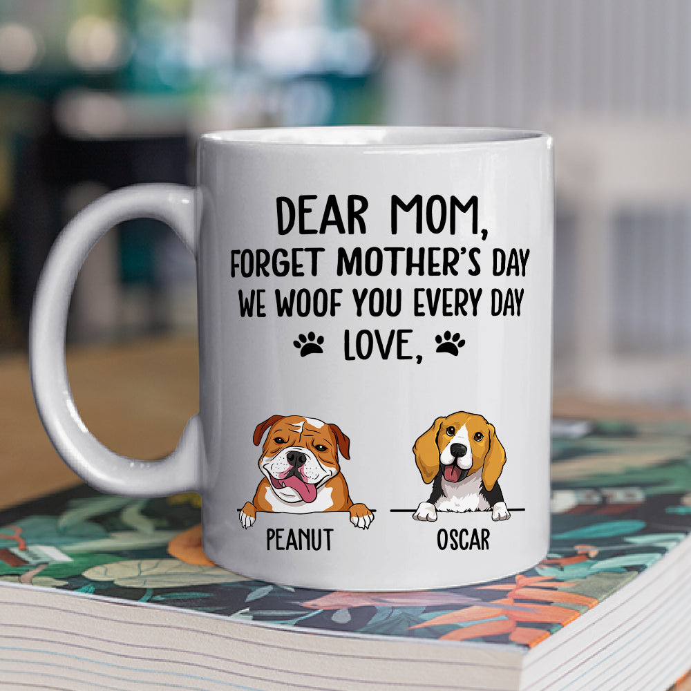 Customizable 'I Woof You Dog Mom' Personalized Coffee Mug - Ideal Gift for Pet Lovers