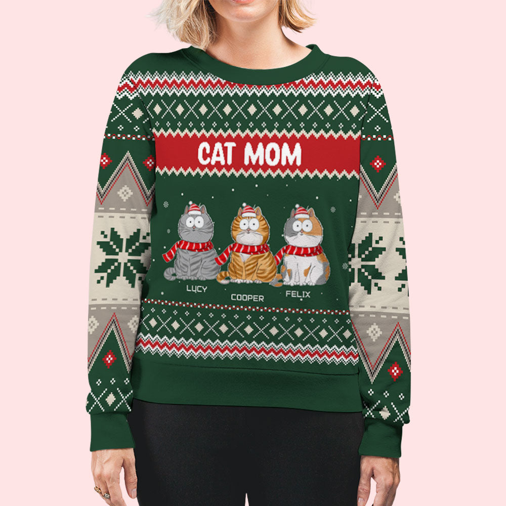 Paw in Snow - Customizable All-Over Print Sweatshirt for Pet Lovers