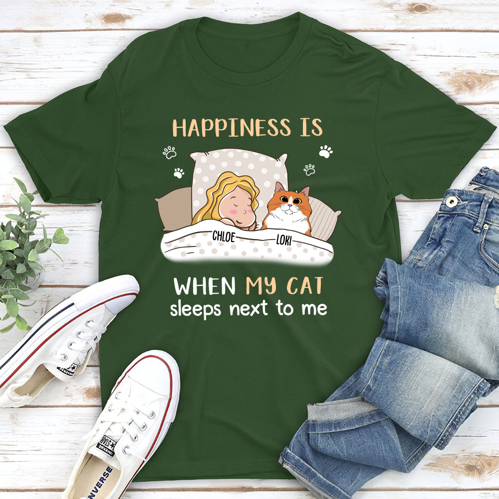 Personalized Unisex Cats Sleep Next To T-shirt - Ideal Gift for Pet Lovers
