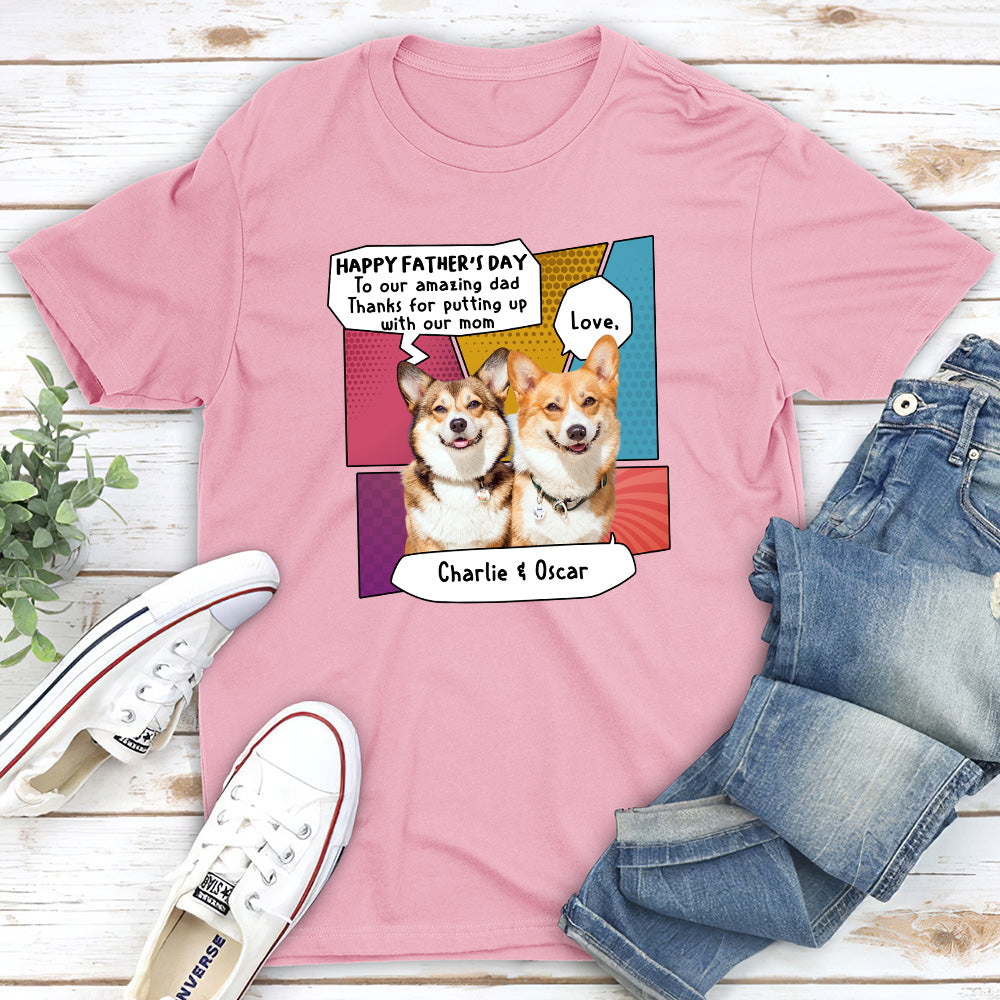 Personalized Pop Art Custom Unisex T-shirt for Amazing Moms and Dads