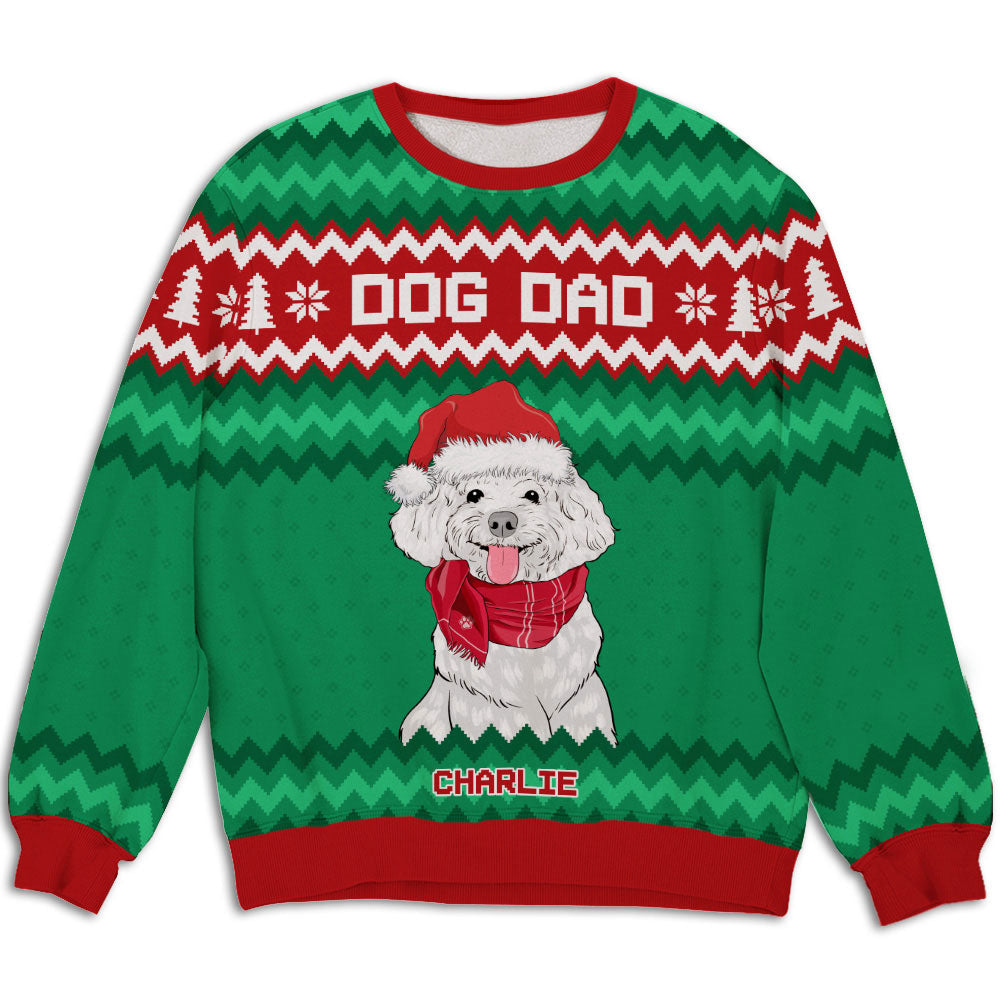 Personalized Custom All-Over-Print Dog Mom Dad Sweatshirt - Ideal Gift for Dog Lovers