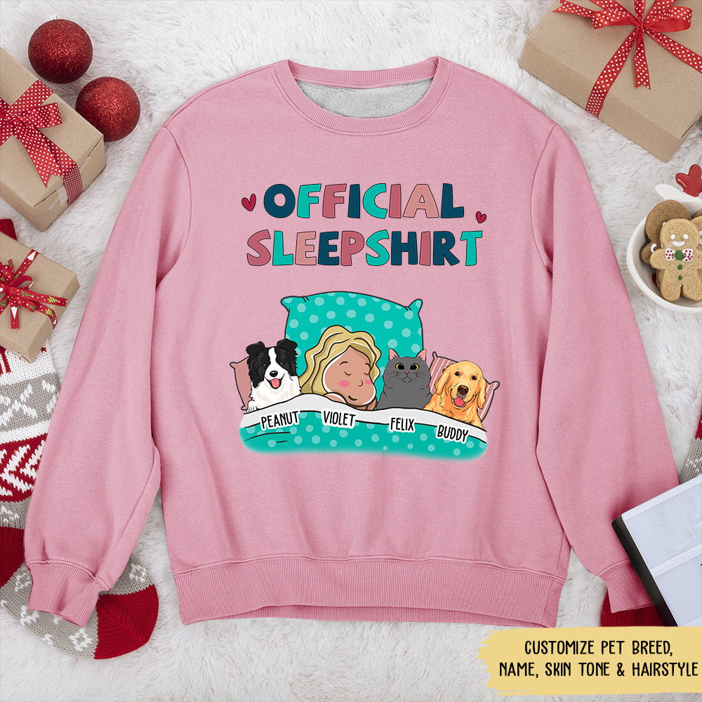 Customizable Pet Lover's Sleep Sweatshirt - Personalized Design